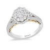 Thumbnail Image 0 of Enchanted Disney Belle 1.23 CT. T.W. Oval Diamond Double Frame Engagement Ring in 14K Two-Tone Gold