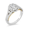 Thumbnail Image 1 of Enchanted Disney Belle 1.23 CT. T.W. Oval Diamond Double Frame Engagement Ring in 14K Two-Tone Gold