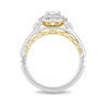 Thumbnail Image 2 of Enchanted Disney Belle 1.23 CT. T.W. Oval Diamond Double Frame Engagement Ring in 14K Two-Tone Gold