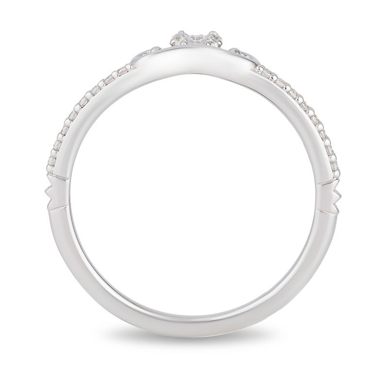 Main Image 3 of Enchanted Disney Cinderella 0.10 CT. T.W. Diamond Carriage Contour Wedding Band in 14K White Gold