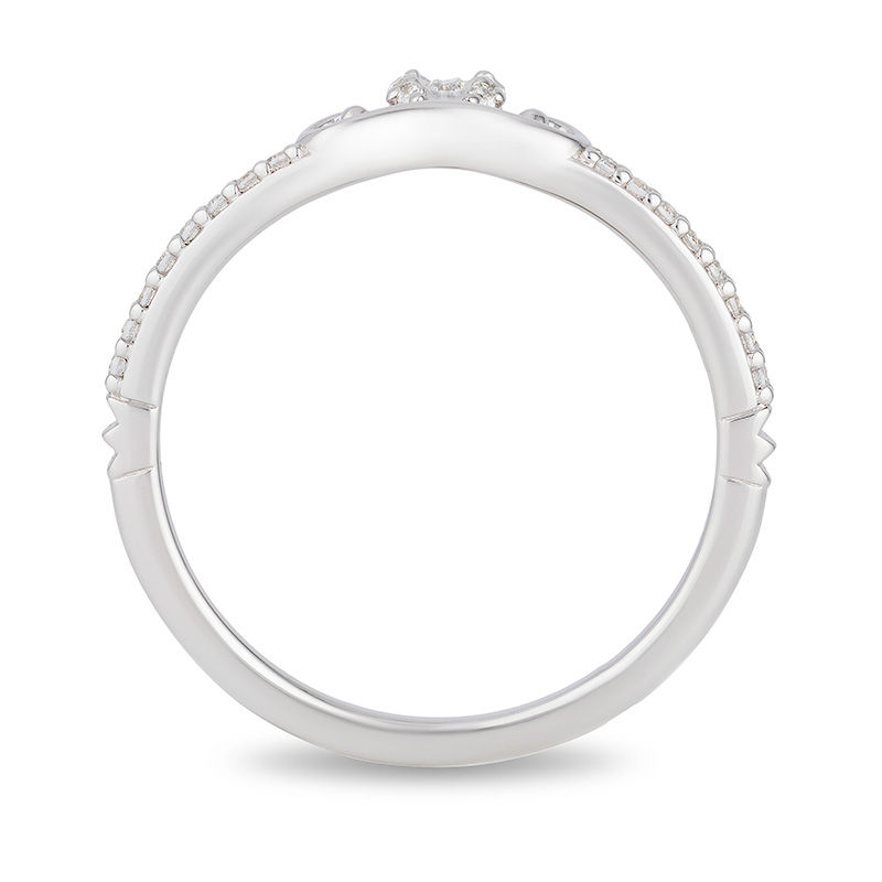 Enchanted Disney Cinderella 0.10 CT. T.W. Diamond Carriage Contour Wedding Band in 14K White Gold|Peoples Jewellers