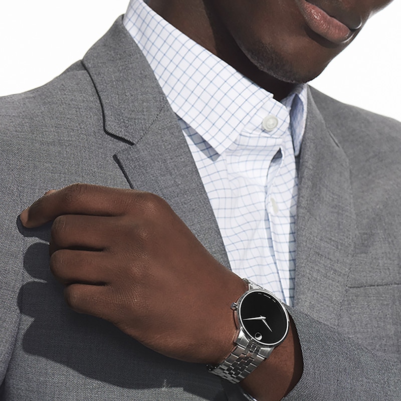 Main Image 2 of Men's Movado Museum® Classic Watch with Black Dial (Model: 0607199)