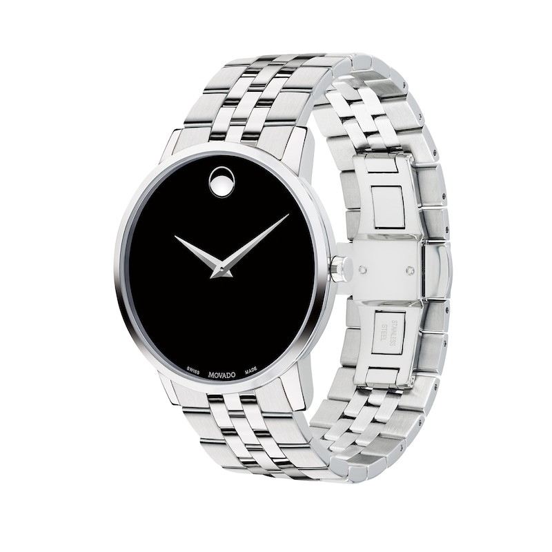 Men's Movado Museum® Classic Watch with Black Dial (Model: 0607199)