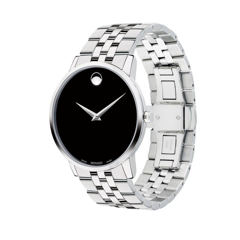 Men's Movado Museum® Classic Watch with Black Dial (Model: 0607199)