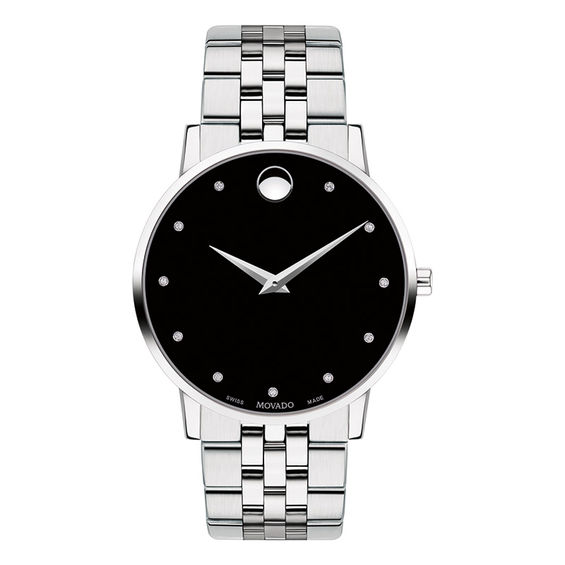 Black movado diamond watch store