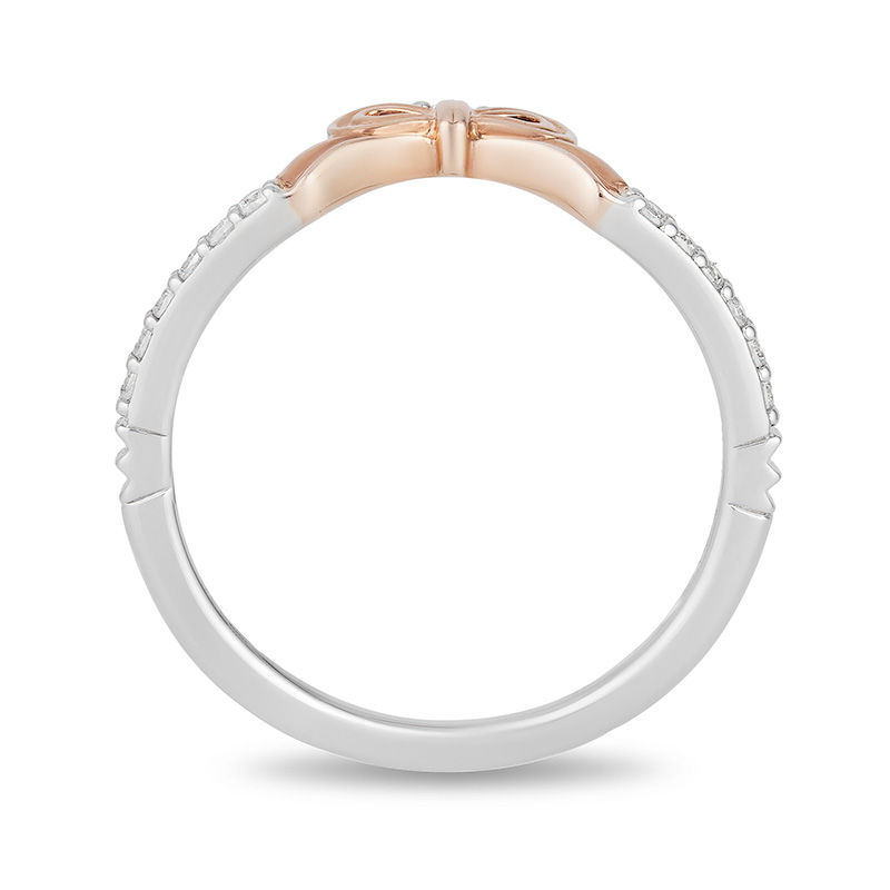 Enchanted Disney Snow White 0.10 CT. T.W. Diamond Bow Contour Wedding Band 14K Two-Toned Gold