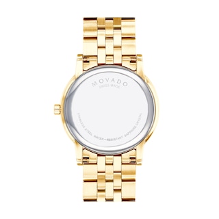 Men's Movado Museum® Classic Gold-Tone PVD Watch with Black Dial (Model: 0607203)