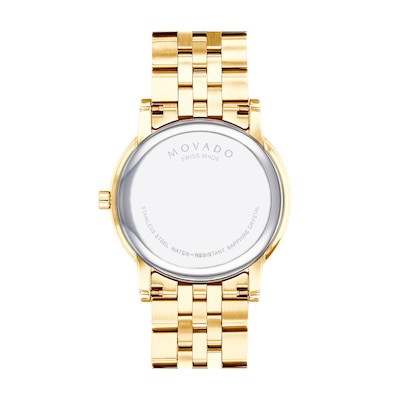 Men's Movado Museum® Classic Gold-Tone PVD Watch with Black Dial (Model: 0607203)