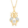 Thumbnail Image 0 of Unstoppable Love™ 0.065 CT. T.W. Diamond Owl Pendant in Sterling Silver with 14K Gold Plate