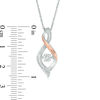 Unstoppable Love™ 0.04 CT. T.W. Diamond Flame Pendant in Sterling Silver and 10K Rose Gold