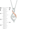 Thumbnail Image 2 of Unstoppable Love™ 0.04 CT. T.W. Diamond Flame Pendant in Sterling Silver and 10K Rose Gold