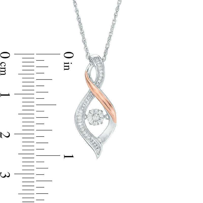 Unstoppable Love™ 0.04 CT. T.W. Diamond Flame Pendant in Sterling Silver and 10K Rose Gold