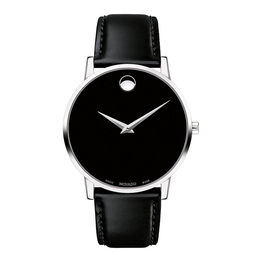 Men's Movado Museum® Classic Strap Watch with Black Dial (Model: 0607269)