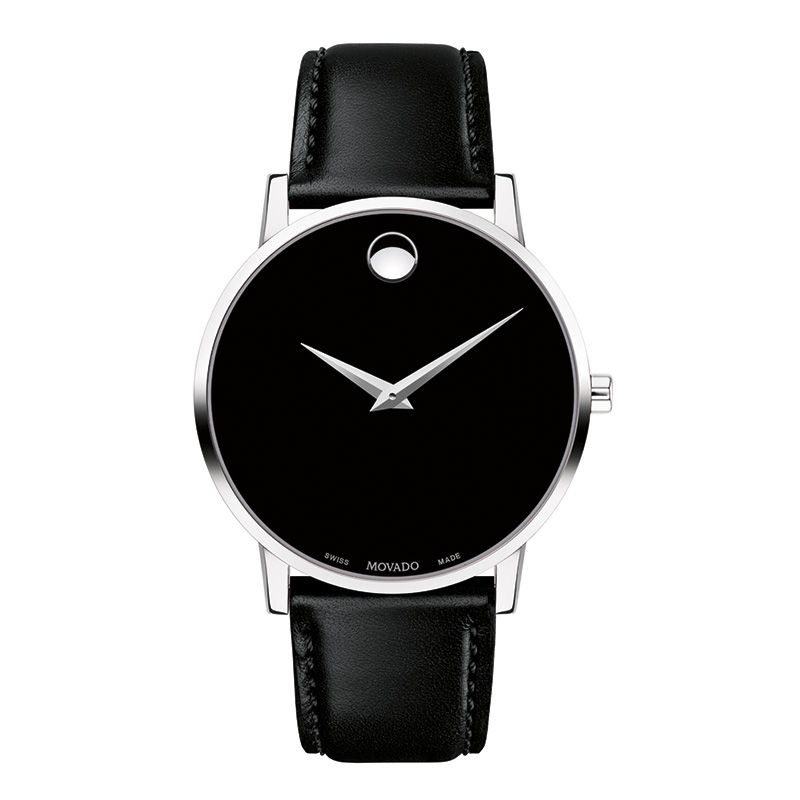Men's Movado Museum® Classic Strap Watch with Black Dial (Model: 0607269)