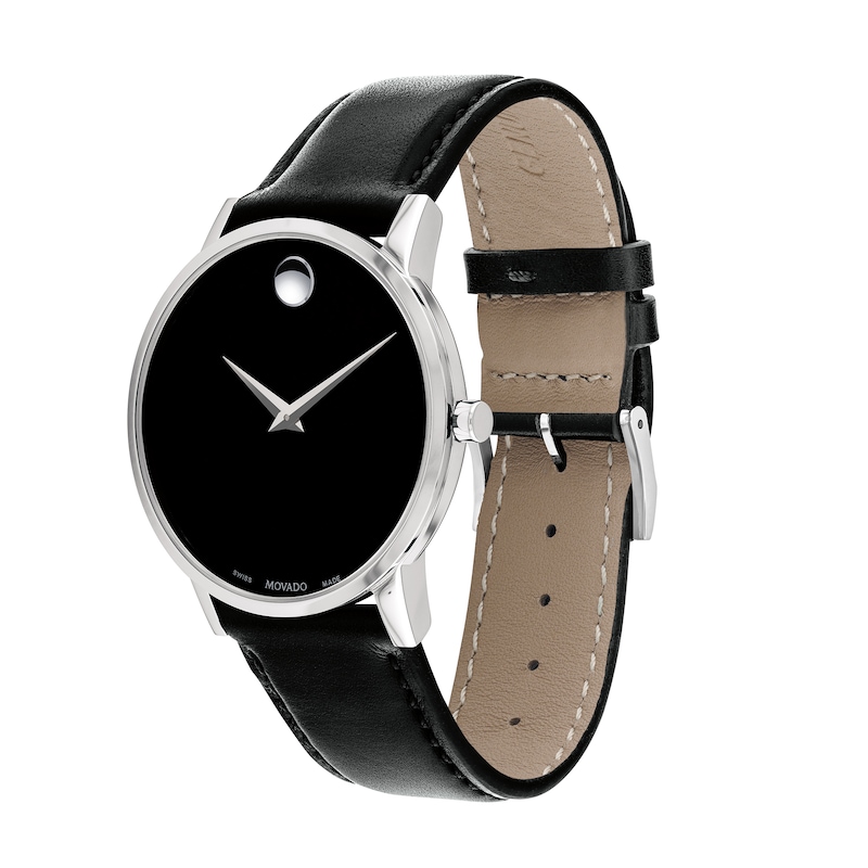 Main Image 2 of Men's Movado Museum® Classic Strap Watch with Black Dial (Model: 0607269)