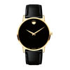 Thumbnail Image 0 of Men's Movado Museum® Classic Gold-Tone PVD Strap Watch with Black Dial (Model: 0607271)