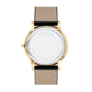 Men's Movado Museum® Classic Gold-Tone PVD Strap Watch with Black Dial (Model: 0607271)