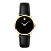 Thumbnail Image 1 of Ladies' Movado Museum® Classic Gold-Tone PVD Strap Watch with Black Dial (Model: 0607275)