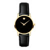 Thumbnail Image 0 of Ladies' Movado Museum® Classic Gold-Tone PVD Strap Watch with Black Dial (Model: 0607275)