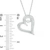 Thumbnail Image 1 of Unstoppable Love™ 0.23 CT. T.W. Diamond Tilted Double Heart Pendant in Sterling Silver