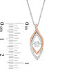 Unstoppable Love™ 0.145 CT. T.W. Diamond Interlocking Marquise-Shaped Pendant in Sterling Silver and 10K Rose Gold
