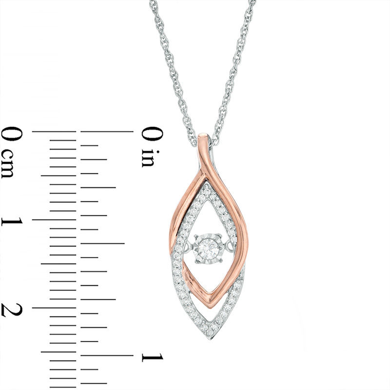 Unstoppable Love™ 0.145 CT. T.W. Diamond Interlocking Marquise-Shaped Pendant in Sterling Silver and 10K Rose Gold