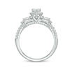 Thumbnail Image 5 of 0.95 CT. T.W. Pear-Shaped Diamond Past Present Future® Frame Vintage-Style Engagement Ring in 14K White Gold