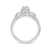 Thumbnail Image 6 of 0.95 CT. T.W. Pear-Shaped Diamond Past Present Future® Frame Vintage-Style Engagement Ring in 14K White Gold