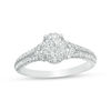 Thumbnail Image 0 of 1.00 CT. T.W. Certified Oval Diamond Frame Engagement Ring in 14K White Gold (I/SI2)
