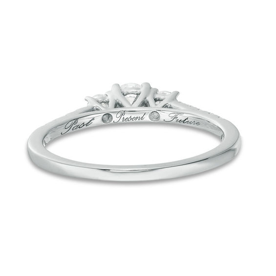 0.46 CT. T.W. Diamond Past Present Future® Engagement Ring in 10K White Gold