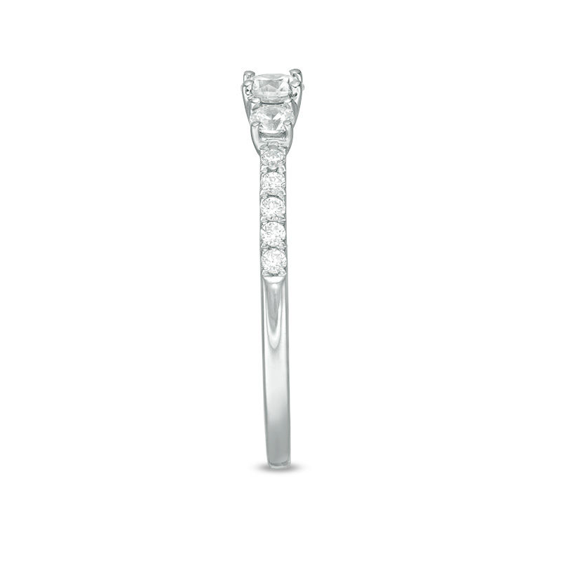 Main Image 7 of 0.46 CT. T.W. Diamond Past Present Future® Engagement Ring in 10K White Gold
