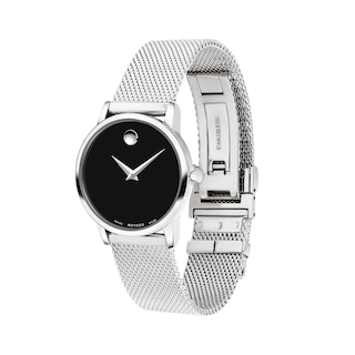Ladies' Movado Museum® Classic Mesh Watch with Black Dial (Model: 0607220)