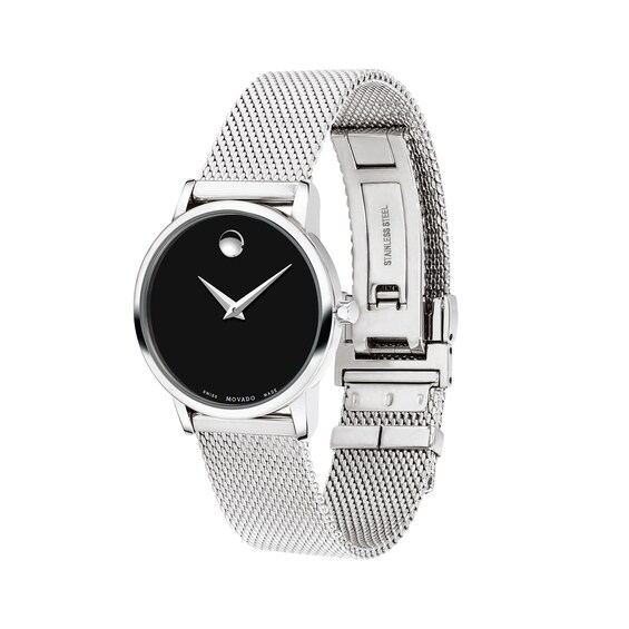 Ladies' Movado Museum® Classic Mesh Watch with Black Dial (Model: 0607220)