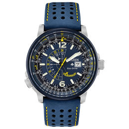 Men's Citizen Eco-Drive® Blue Angels Promaster Nighthawk Strap Watch with Blue Dial (Model: BJ7007-02L)