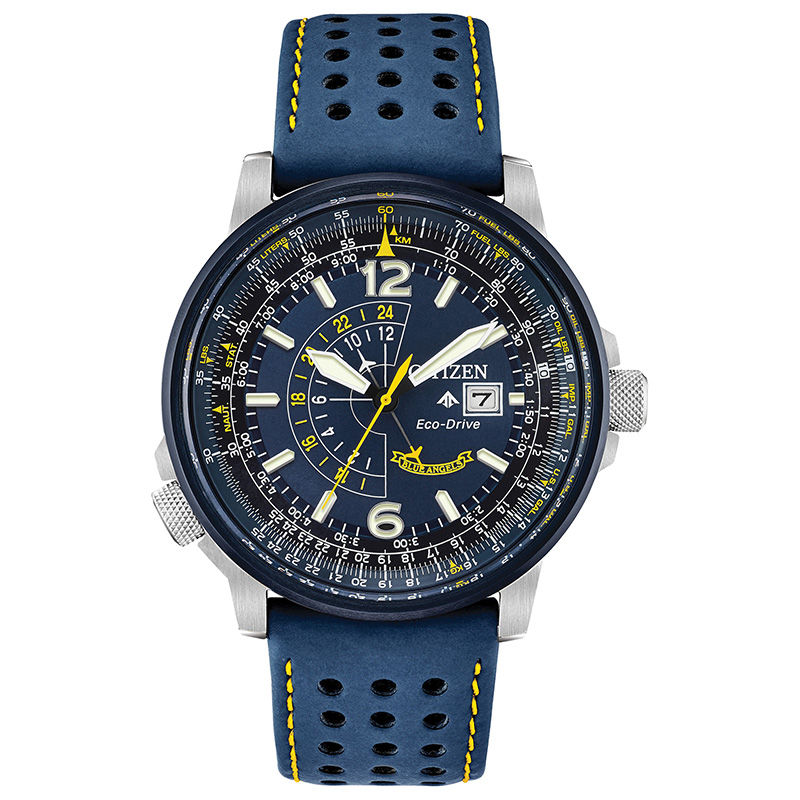 Men's Citizen Eco-Drive® Blue Angels Promaster Nighthawk Strap Watch with Blue Dial (Model: BJ7007-02L)|Peoples Jewellers