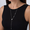 0.29 CT. T.W. Diamond Marquise Frame Station Lariat Bolo Necklace in Sterling Silver - 26"
