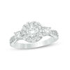 Thumbnail Image 1 of 0.95 CT. T.W. Diamond Frame Three Stone Engagement Ring in 10K White Gold