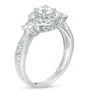 Thumbnail Image 2 of 0.95 CT. T.W. Diamond Frame Three Stone Engagement Ring in 10K White Gold