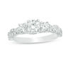 Thumbnail Image 0 of 0.95 CT. T.W. Diamond Three Stone Braid Engagement Rink in 10K White Gold