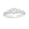 Thumbnail Image 1 of 0.95 CT. T.W. Diamond Three Stone Braid Engagement Rink in 10K White Gold