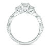 Thumbnail Image 4 of 0.95 CT. T.W. Diamond Three Stone Braid Engagement Rink in 10K White Gold