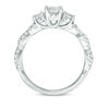Thumbnail Image 5 of 0.95 CT. T.W. Diamond Three Stone Braid Engagement Rink in 10K White Gold