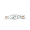 Thumbnail Image 5 of 0.95 CT. T.W. Diamond Three Stone Braid Engagement Ring in 10K Rose Gold