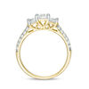 Thumbnail Image 5 of 0.95 CT. T.W. Diamond Three Stone Two Row Engagement Ring in 10K Gold
