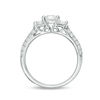 Thumbnail Image 5 of 0.95 CT. T.W. Diamond Three Stone Two Row Engagement Ring in 10K White Gold