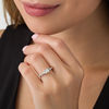 0.95 CT. T.W. Princess-Cut Diamond Three Stone Engagement Ring in 10K White Gold