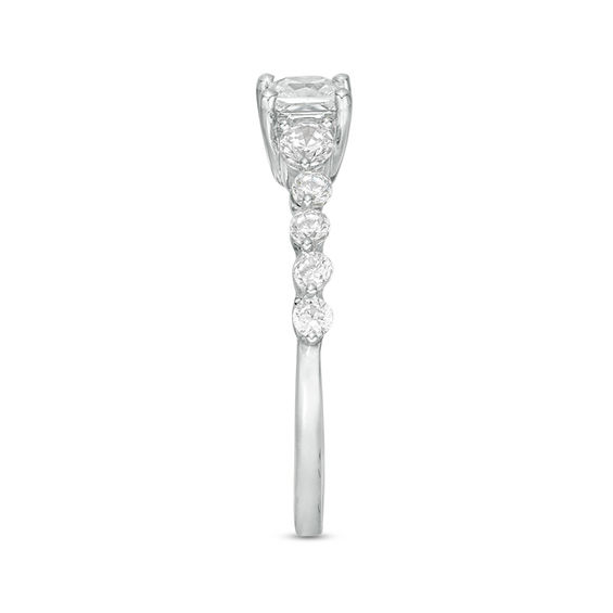 0.95 CT. T.W. Princess-Cut Diamond Three Stone Engagement Ring in 10K White Gold