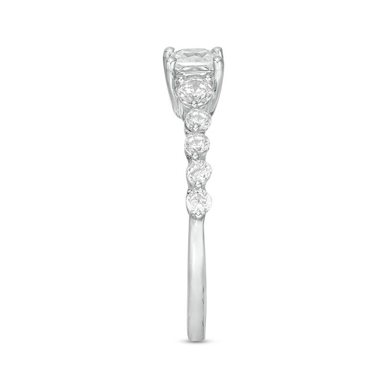 0.95 CT. T.W. Princess-Cut Diamond Three Stone Engagement Ring in 10K White Gold