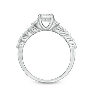 0.95 CT. T.W. Princess-Cut Diamond Three Stone Engagement Ring in 10K White Gold