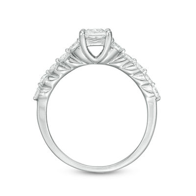0.95 CT. T.W. Princess-Cut Diamond Three Stone Engagement Ring in 10K White Gold